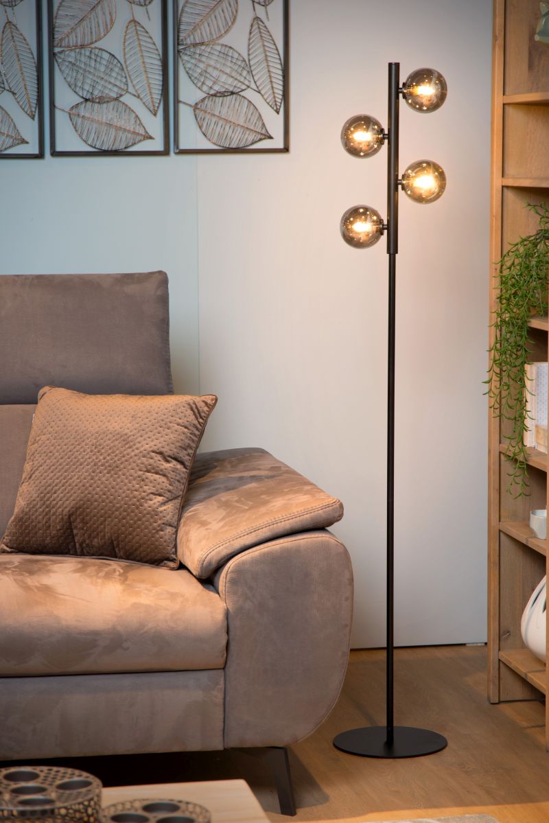 Lucide TYCHO - Stojacia lampa - 4xG9 - Čierna